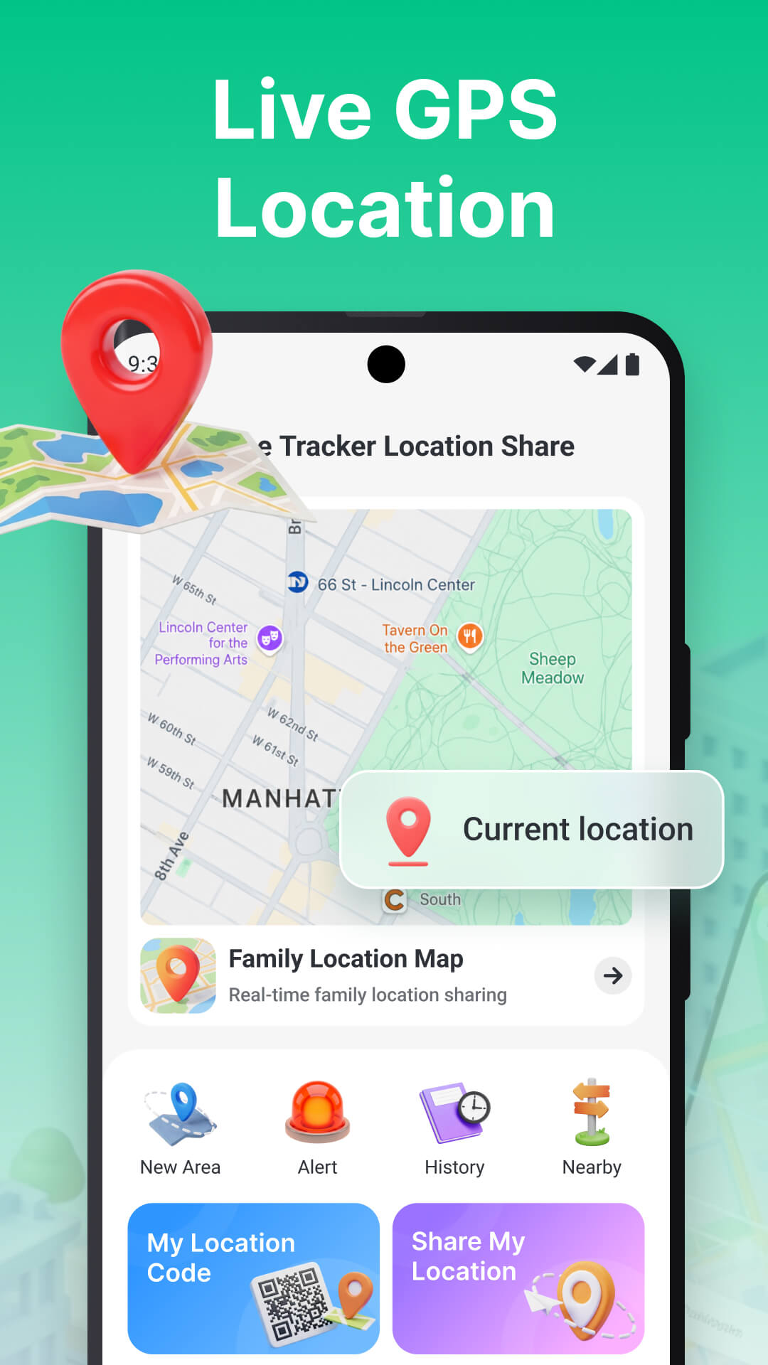 Phone Tracker current location map screen