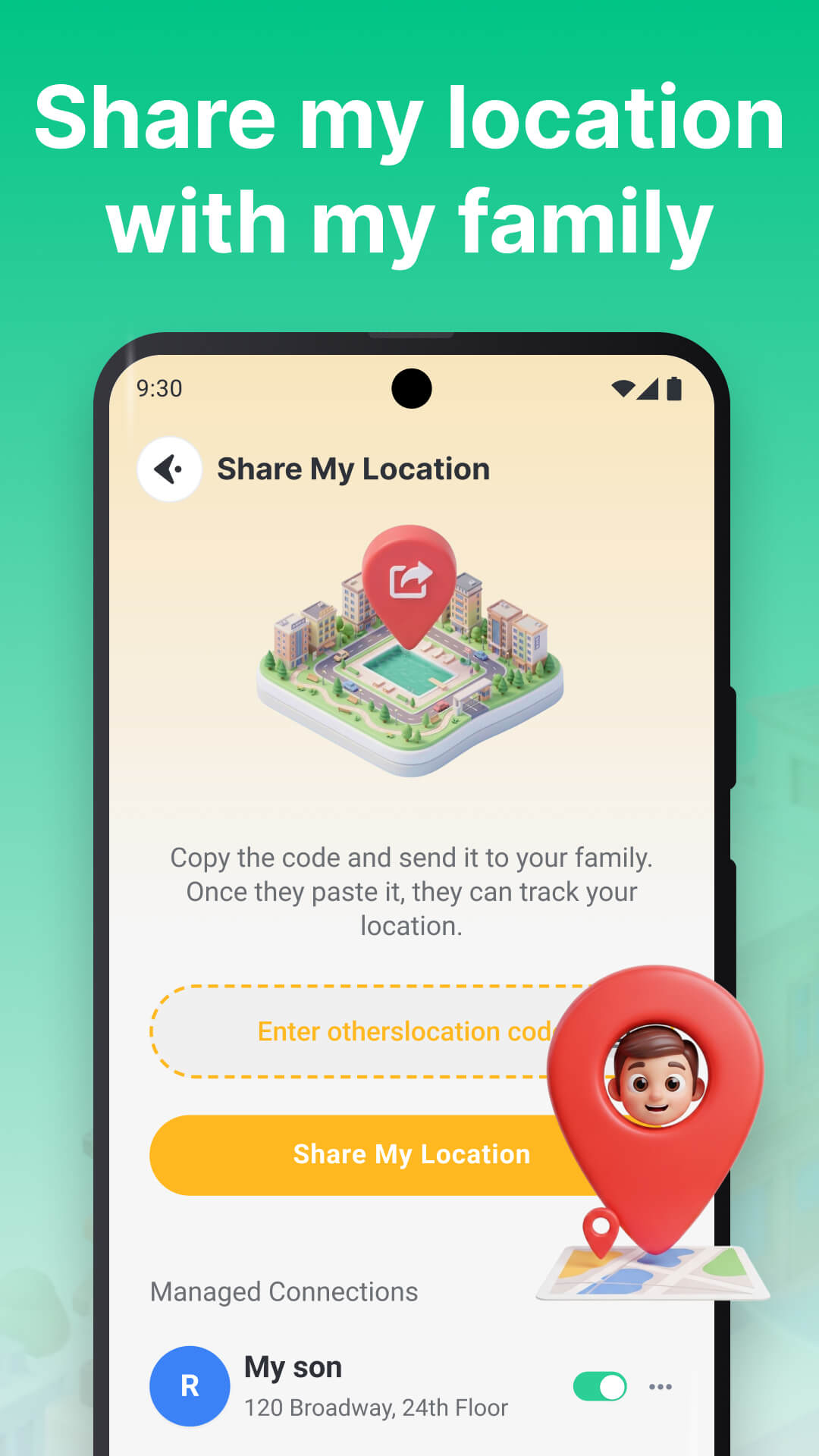 Phone Tracker family location map