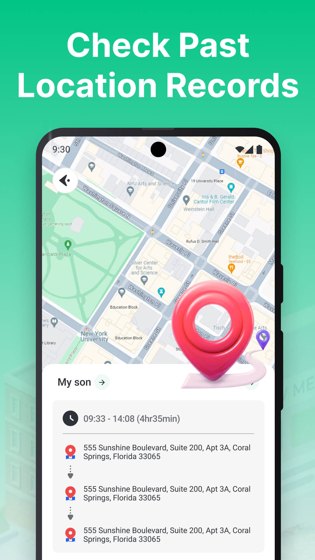 Phone Tracker number locator screen