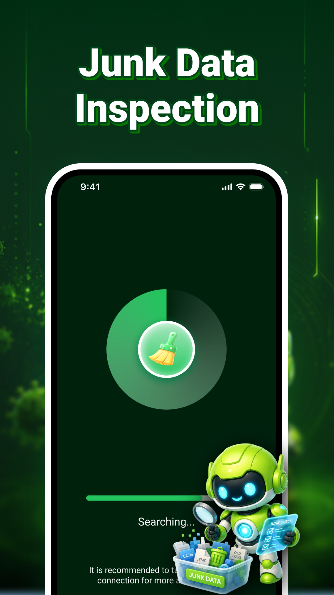 Pure Cleaner junk clean screen
